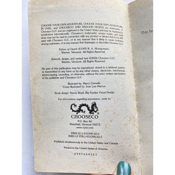 2006 Tattoo Of Death #22 CYOA Choose Your Own Adventure Illustrated 2nd Edition - Picture 4 of 6